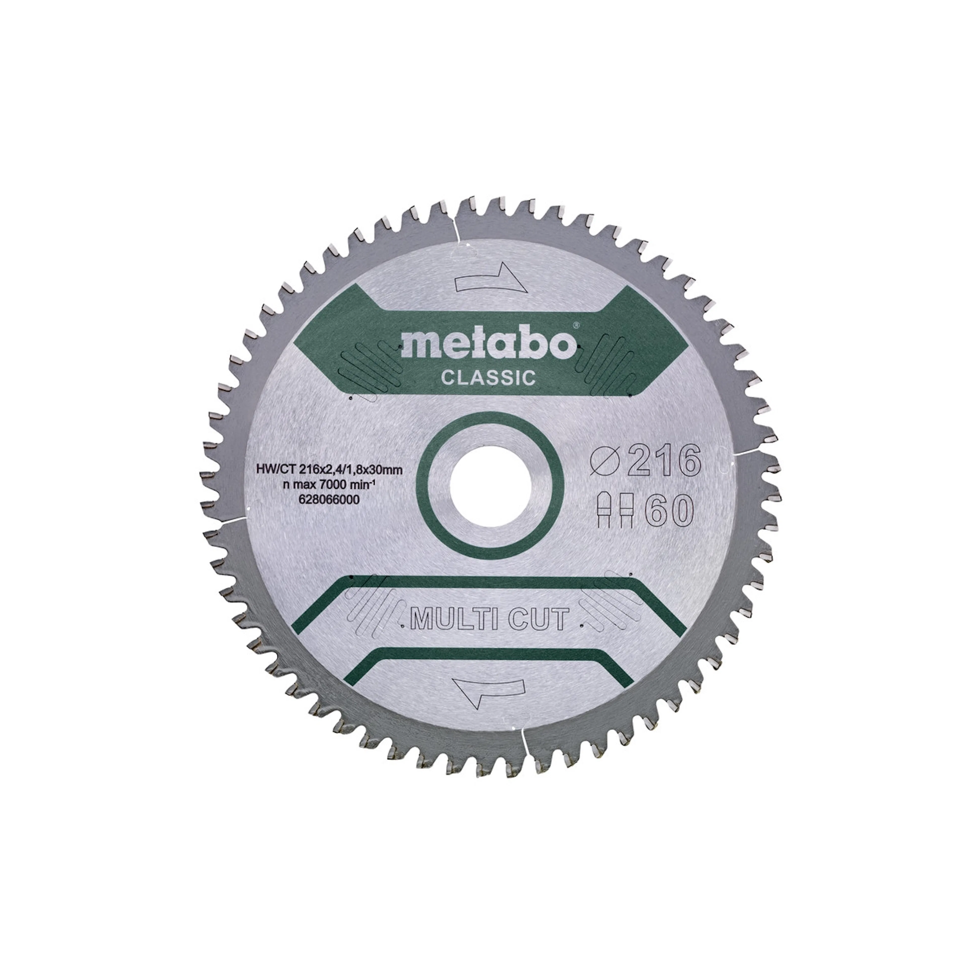 MultiCutClassic Metabo 216x30 60 t. KGS 5 gr. Neg.