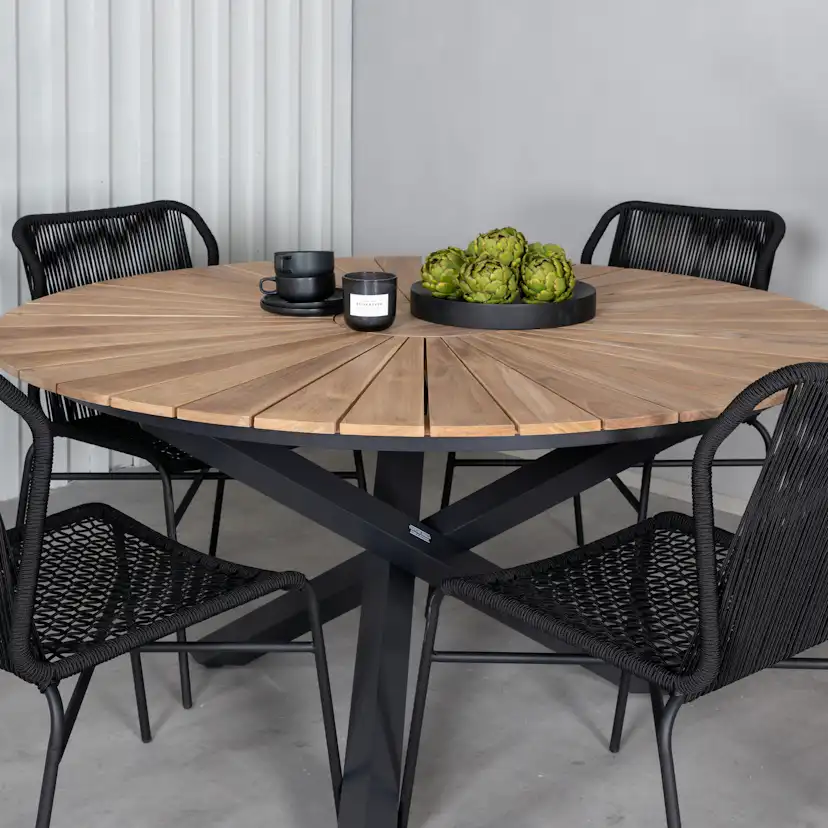 Spisegruppe Venture Home Meya med 4 Jefferson Stablebare Spisestoler