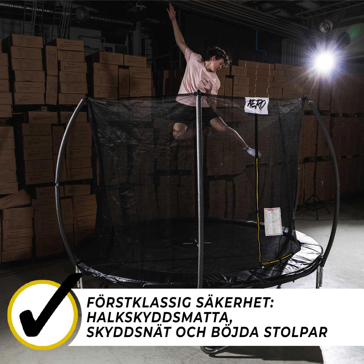 Trampoline React Aero med Sikkerhetsnett 3,05 m