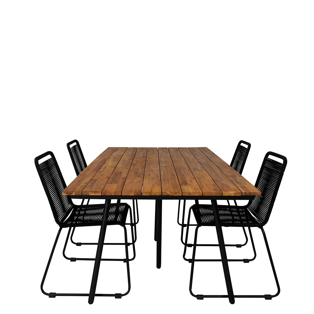 Spisegruppe Venture Home Chane med 4 Lumi Stablebare Spisestoler