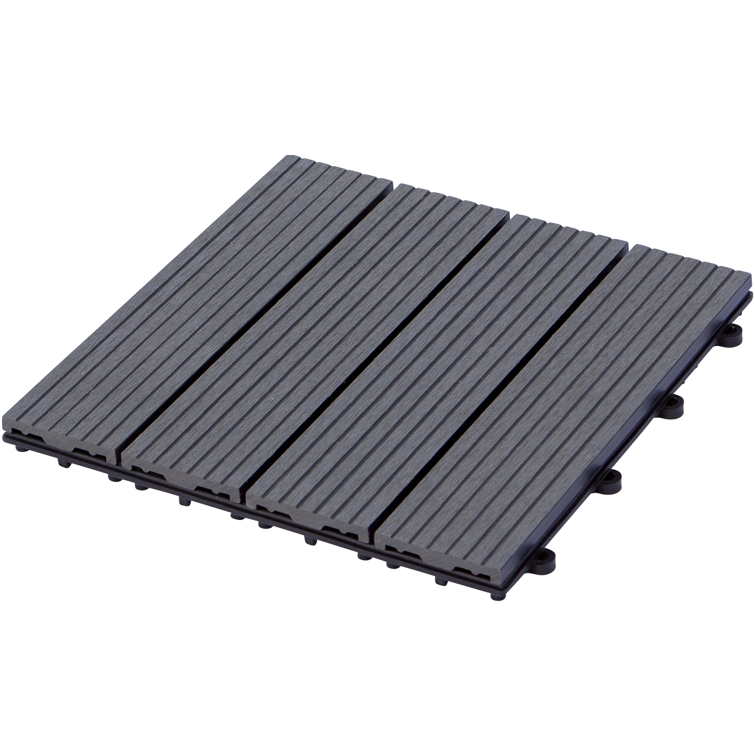 Terrasseflis PLUS Kompositt 30x30 cm 4 stk Skifergrå