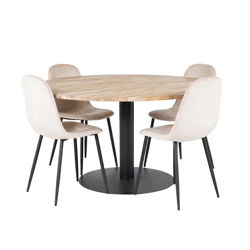 Spisegruppe Venture Home Cornelia med 4 Pobbie Stoler