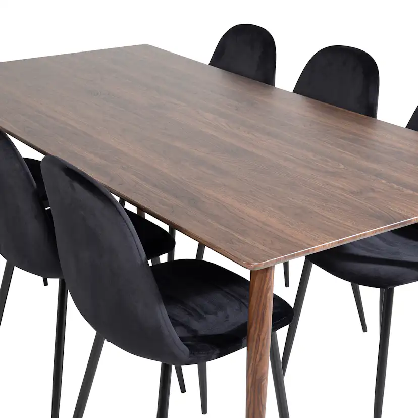Spisegruppe Venture Home Pobbie med 6 Stoler Fløyel