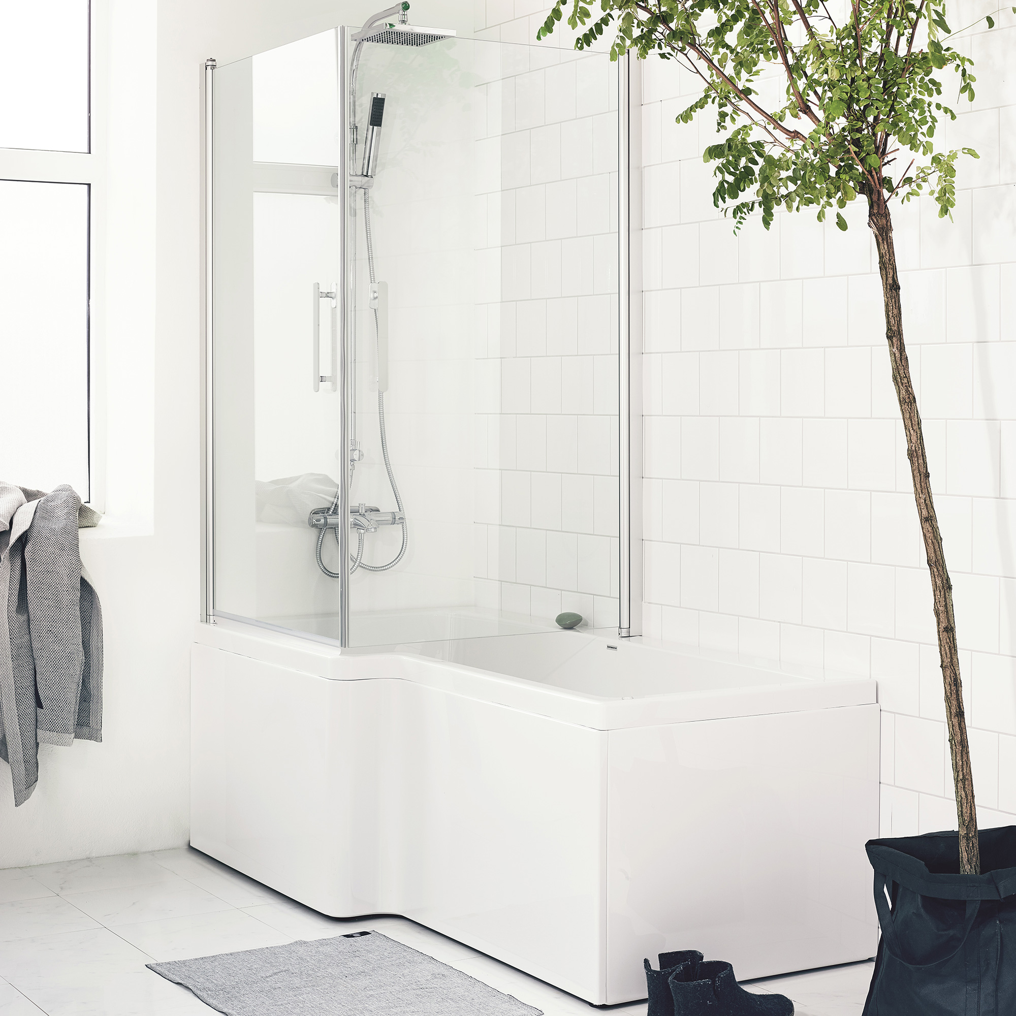 DusjBadekar Z150VG med Gavl B: 150 cm, Venstre med gavl