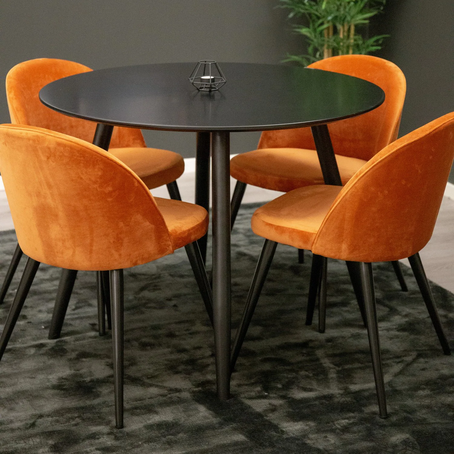 Spisegruppe Venture Home Plaza med 4stk Velvet Stoler