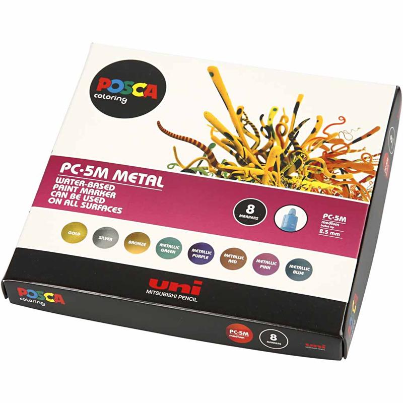 Tusj  Creativ Company Posca Metallicfarger Nr Pc-5M Strek 2,5 mm 8 Stk/1 Pk