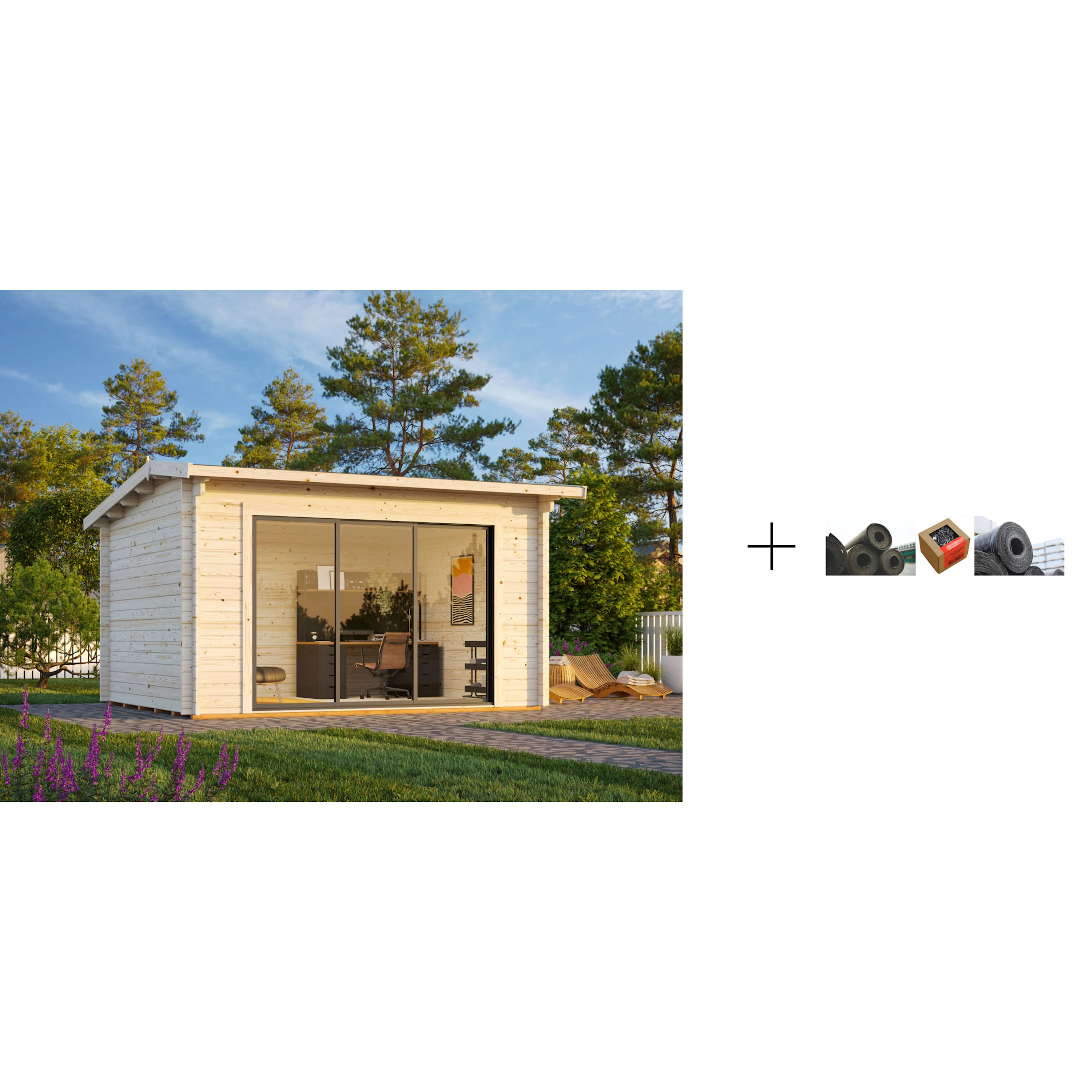 Hagestue Palmako Ines 11,1 m2 med Papp, Spiker og SBS Takbelegg