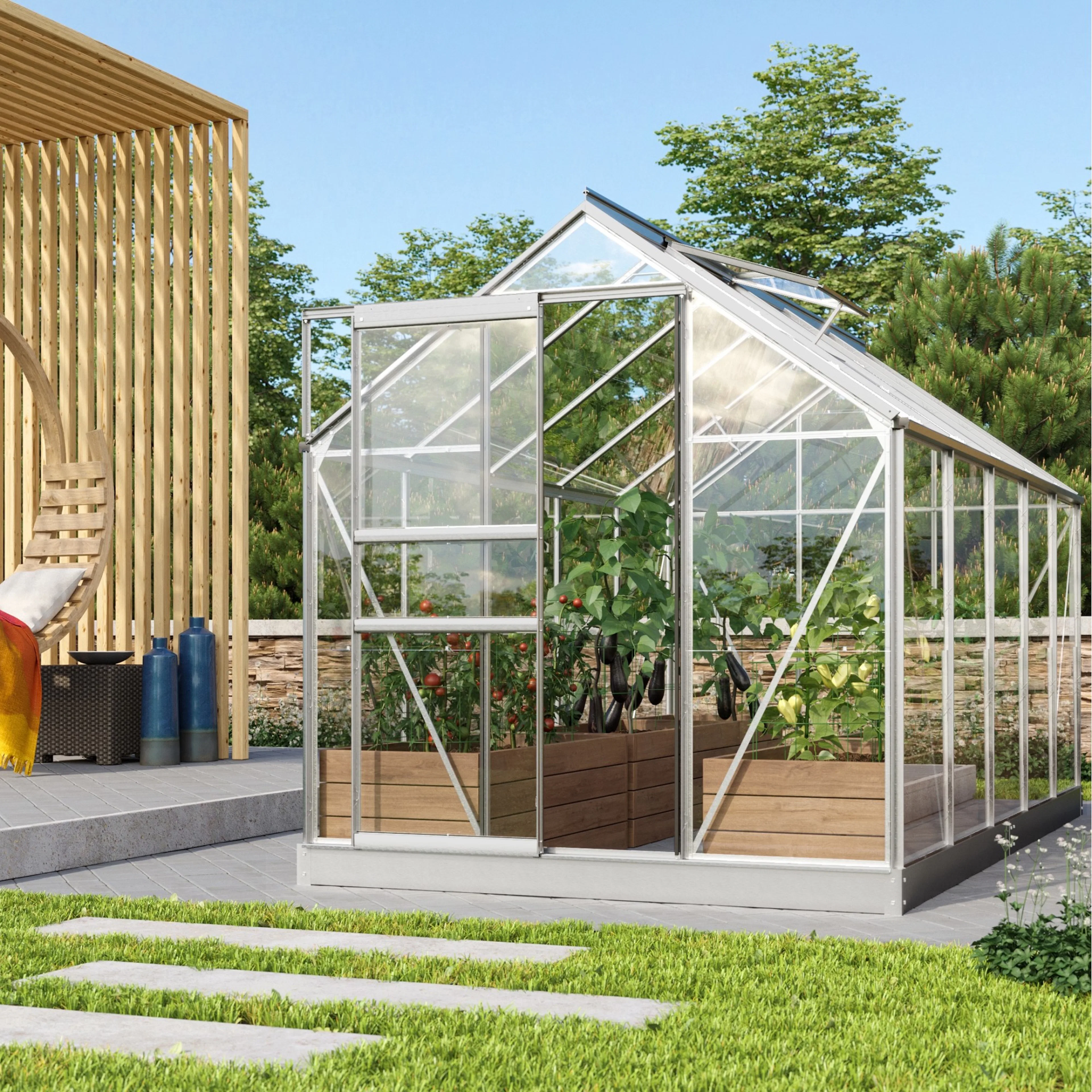 VITAVIA VENUS 6200 ALU 3MM DELAT GLAS M/SOCKEL Aluminium
