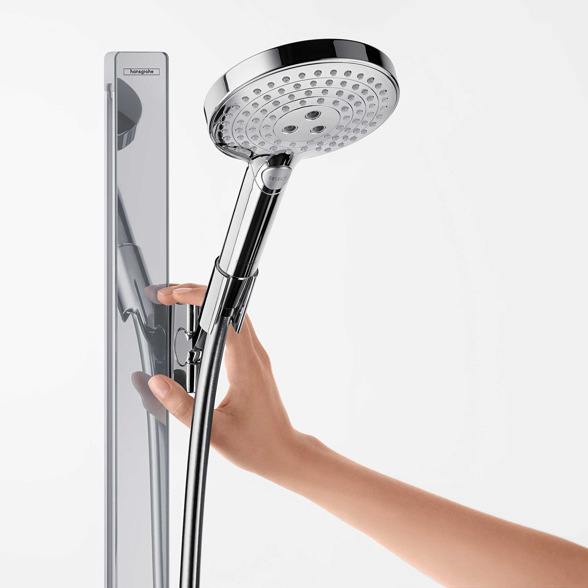 Raindance Select S Duschset 120 3jet med duschstång 150 cm o Krom, Uten EcoSmart
