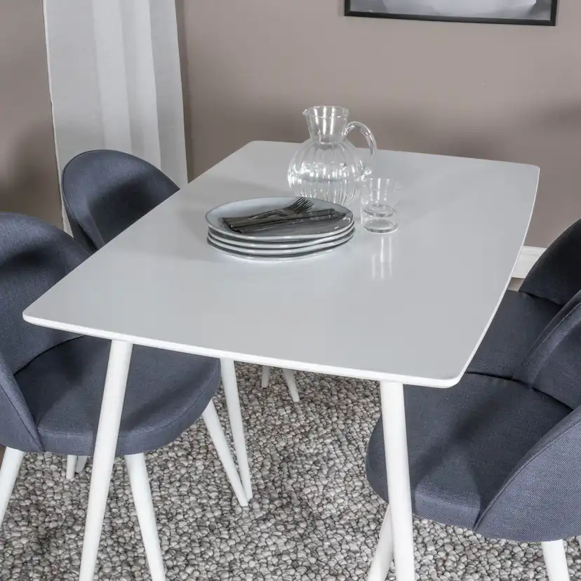 Spisegruppe Venture Home Pobbie med 4 Valentina Stoler Polyester