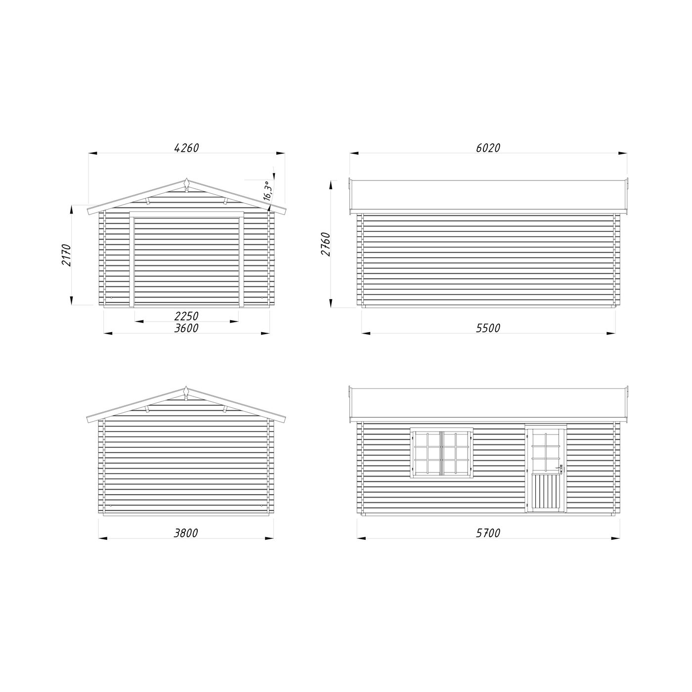 Garasje Palmako Roger 19,0 m2 uten Port