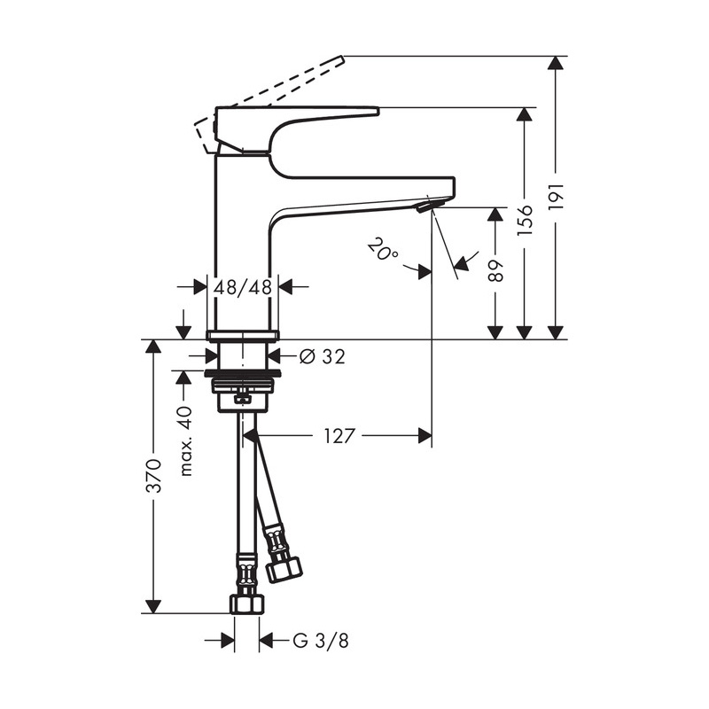 Servantbatteri Hansgrohe Metropol 100