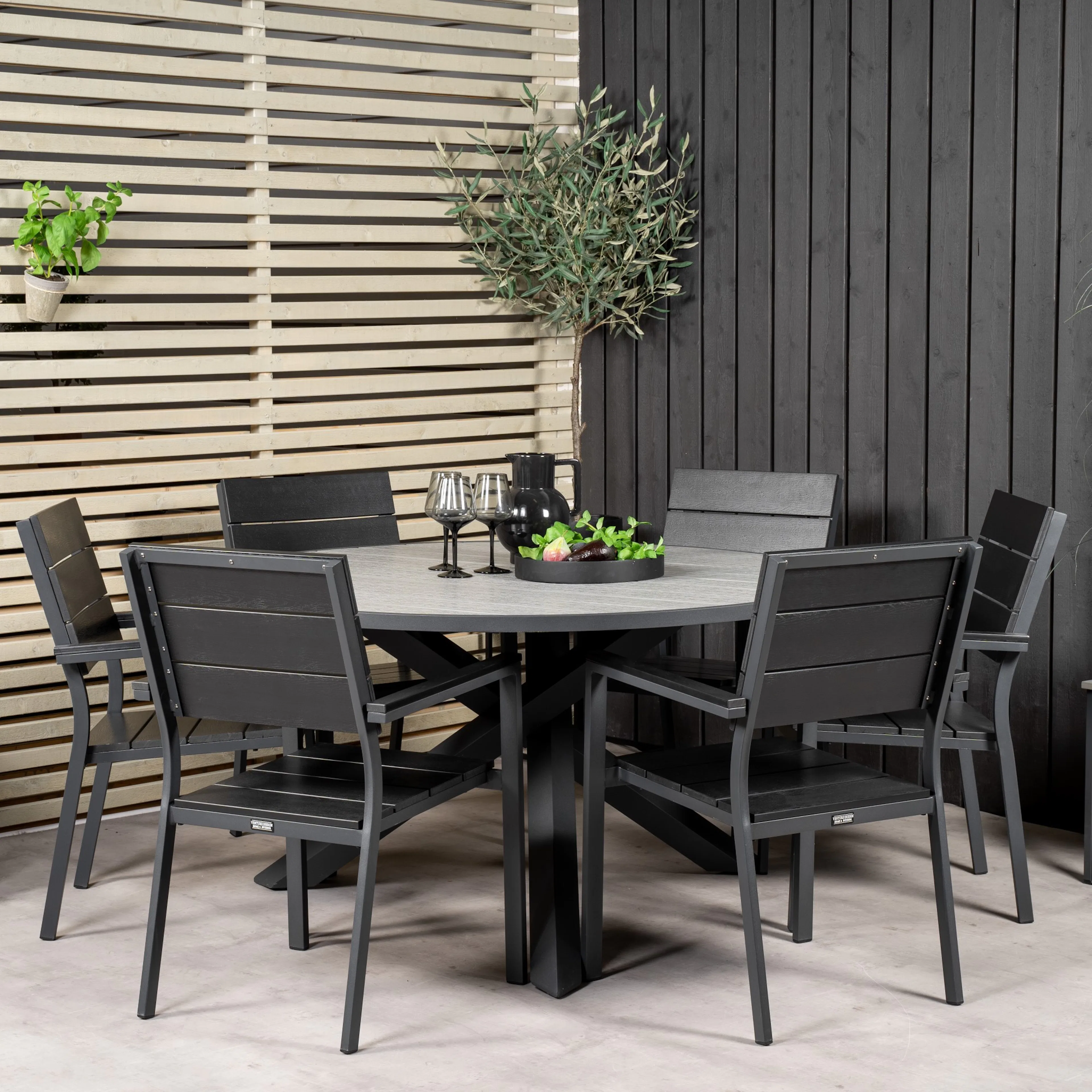 Spisegruppe Venture Home Pincy Ø140 med 6 Lova Stoler
