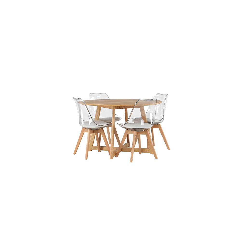 Spisegruppe Venture Home Yakidon Ø120 cm med 4 stk Edvin Stoler