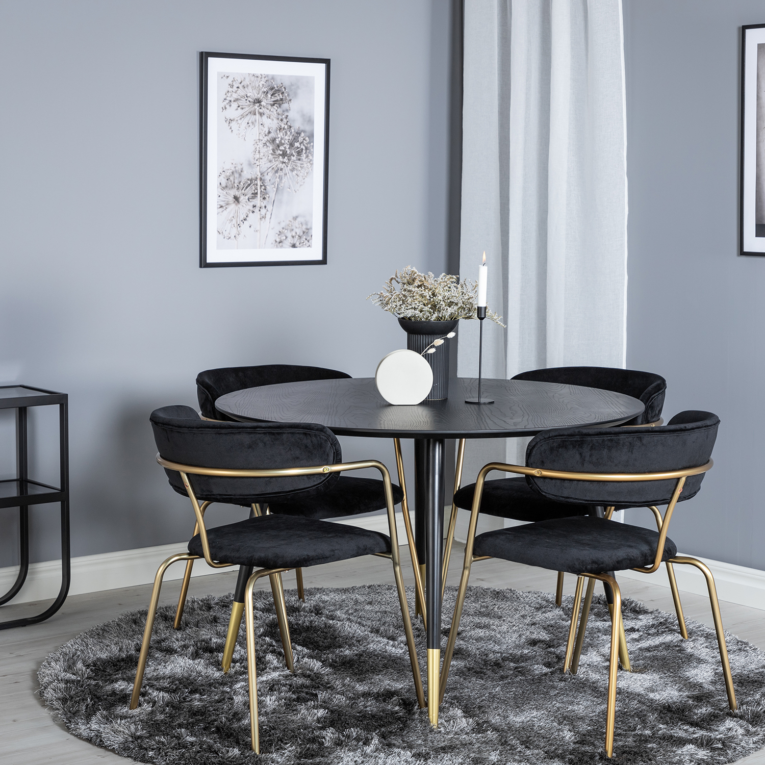 Spisegruppe Venture Home Dipp Ø115 cm med 4 Arrow Stoler