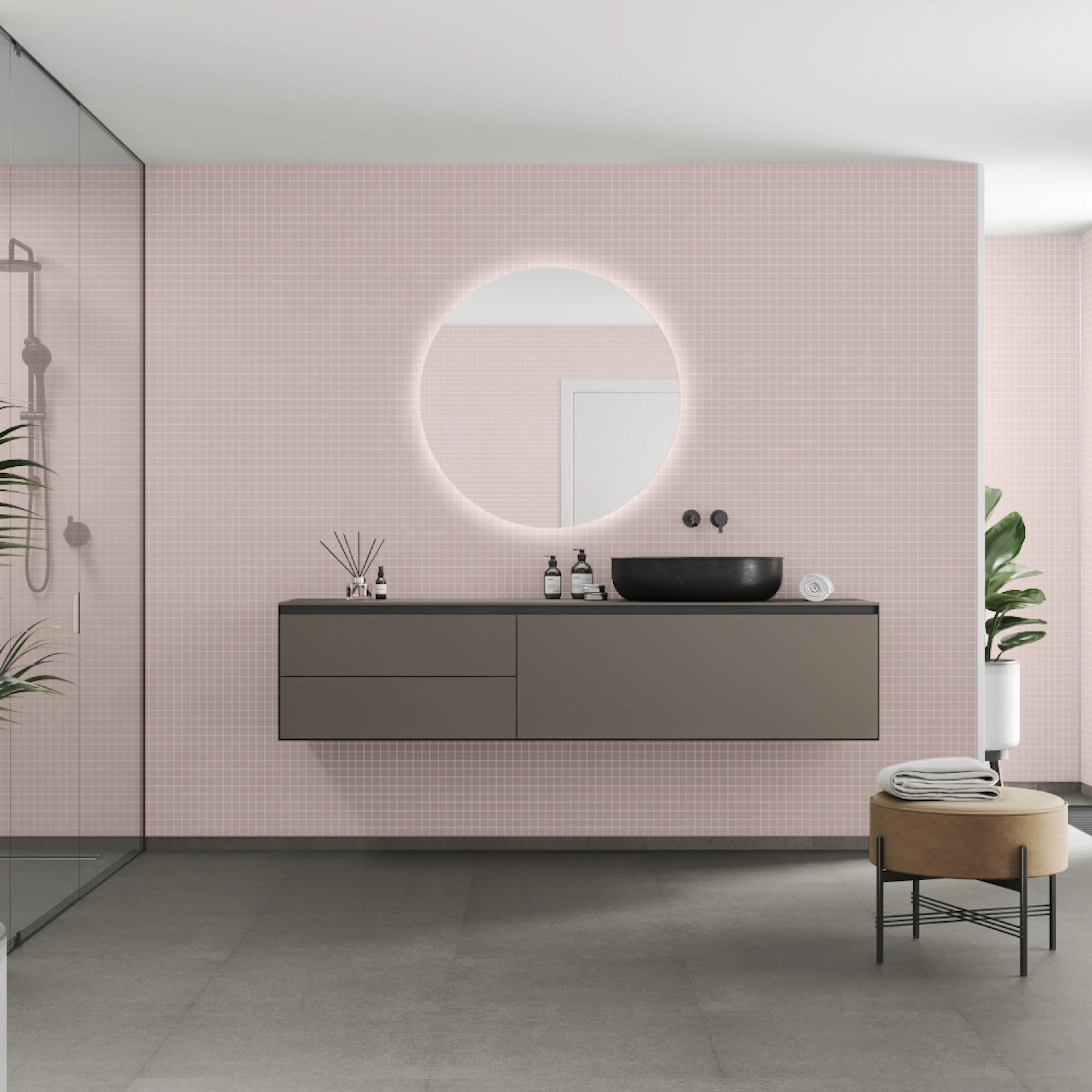 Baderomspanel Fibo 5218-M0303 Dusky Pink