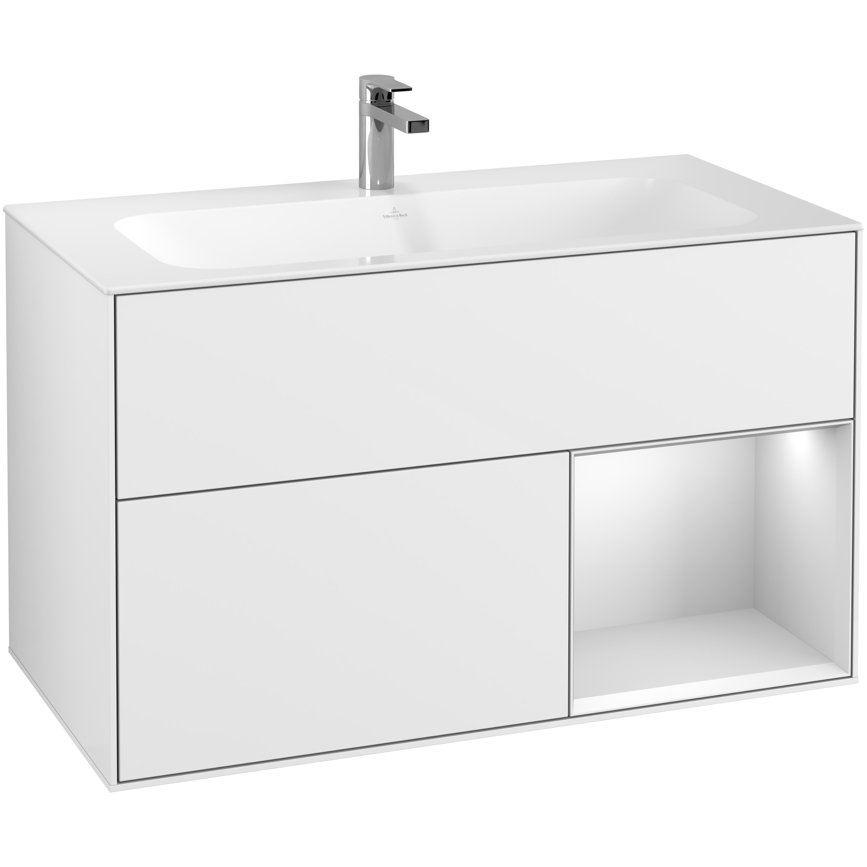 Tvättställsskåp Villeroy & Boch Finion med 2 Lådor och Hylla för Inbyggt Tvättställ | badrum - badrumsmobler - tvattstallsskap-och-kommod | KakelKungen