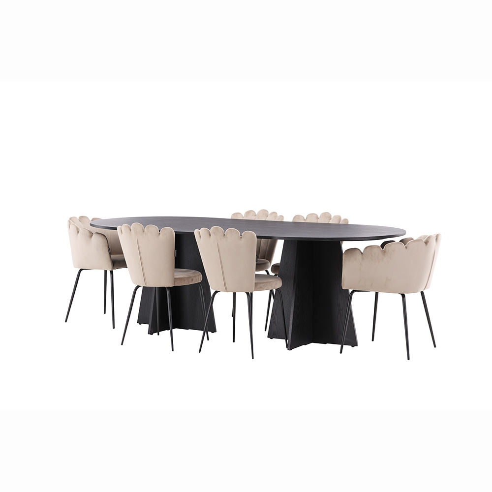 Spisegruppe Venture Home Bootcut med 4 Limhamn Light Stoler