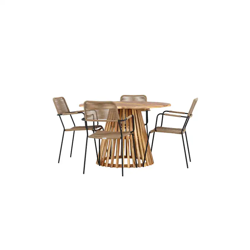 Hagegruppe Venture Home Lumpur med 4 Lindos Lenestoler