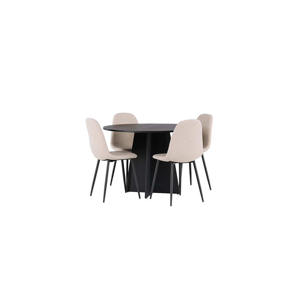 Spisegruppe Venture Home Bootcut Ø110 cm med 4 stk Polar Stoler