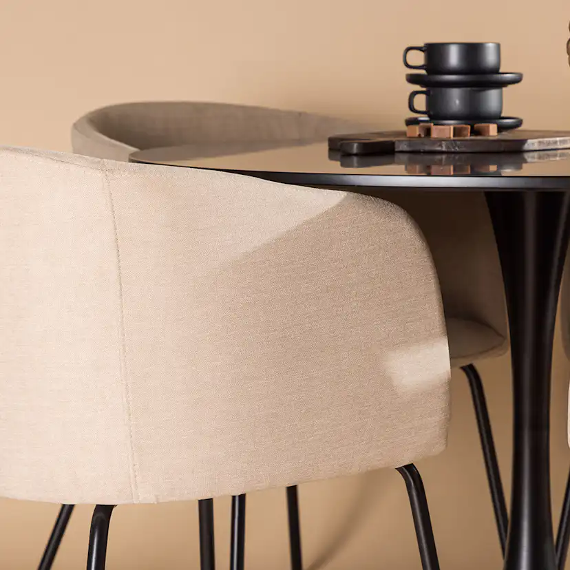 Spisegruppe Venture Home Glade Ø 100 cm med 4 Berit Stoler