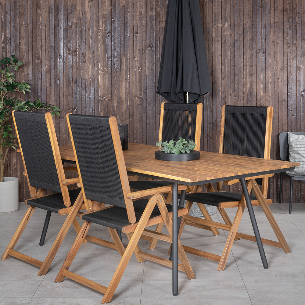 Spisegruppe Venture Home Chane med 4 Jimbo Sammenleggbara Spisestoler