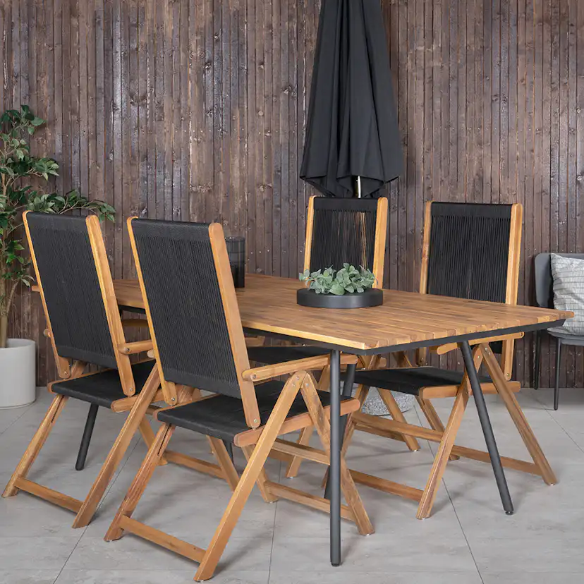 Spisegruppe Venture Home Chane med 4 Jimbo Sammenleggbara Spisestoler