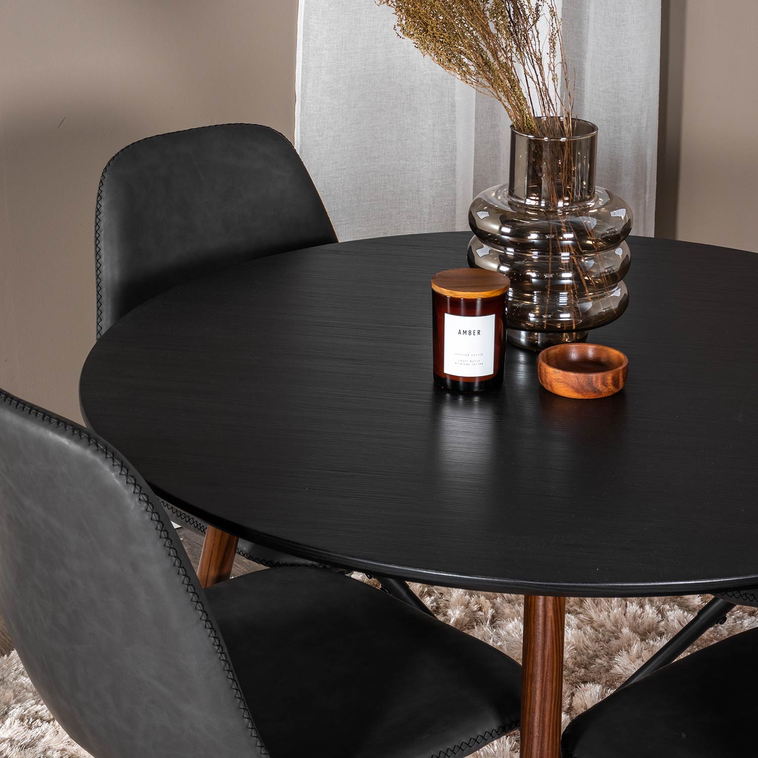 Spisegruppe Venture Home Plake med 4 Pobbie Stoler Design med Svingfunksjon Kunstlær