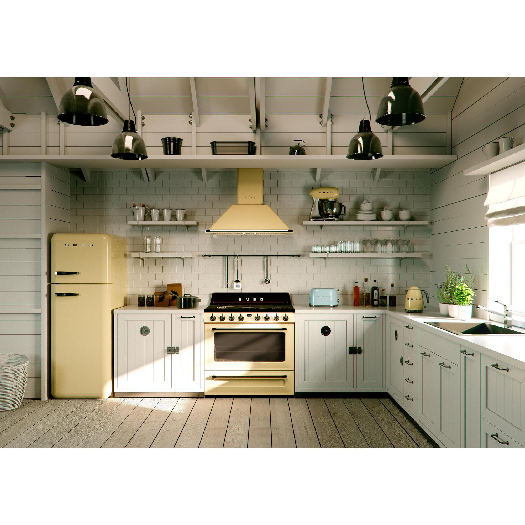 Smeg Väggmonterad Köksfläkt Victoria KT90PE Creme, 90 cm