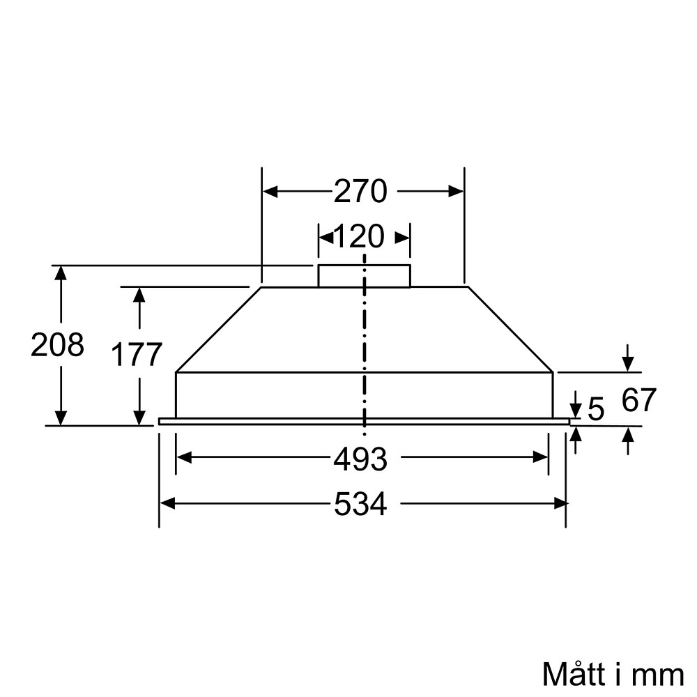Innbyggingsvifte for Skap eller Hette Bosch DLN53AA70 Serie 2 Rustfritt