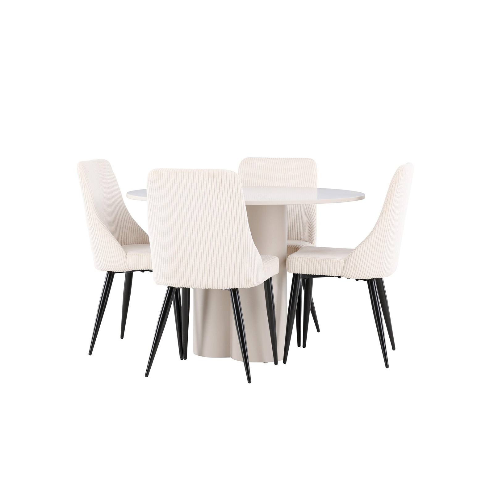 Spisegruppe Venture Home Olivia Ø110 med 4 stk Leone Stoler