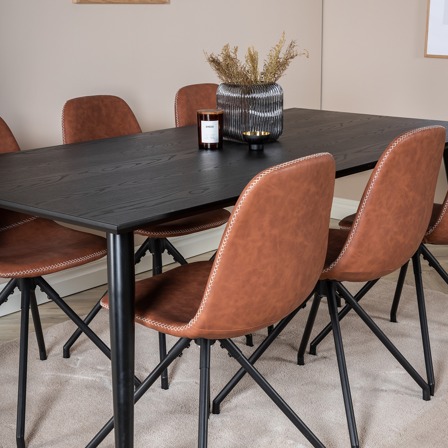 Spisegruppe Venture Home Dipp med 6 Polar Snurr Stoler