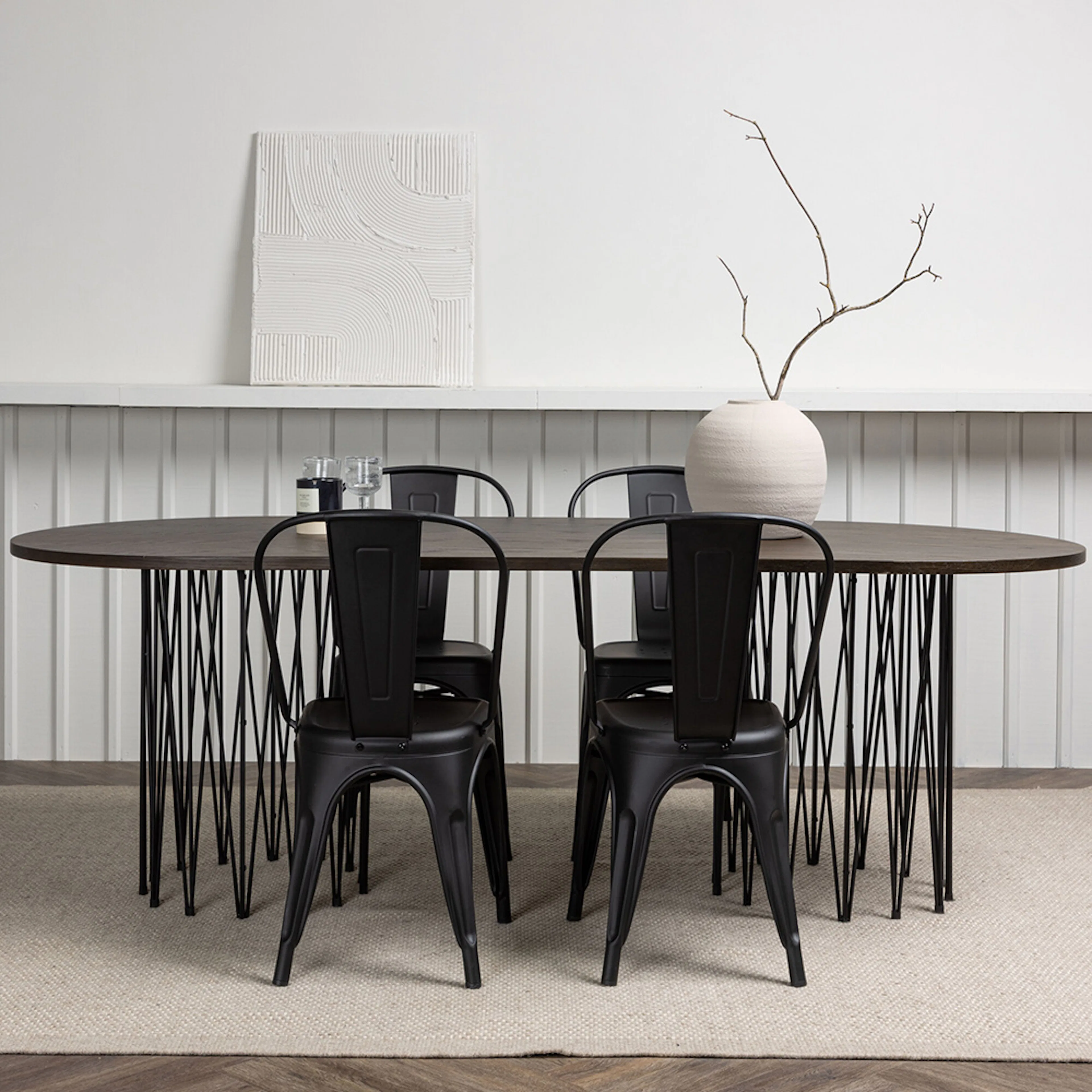 Spisegruppe Venture Home Stone med 4 Tempe Stoler