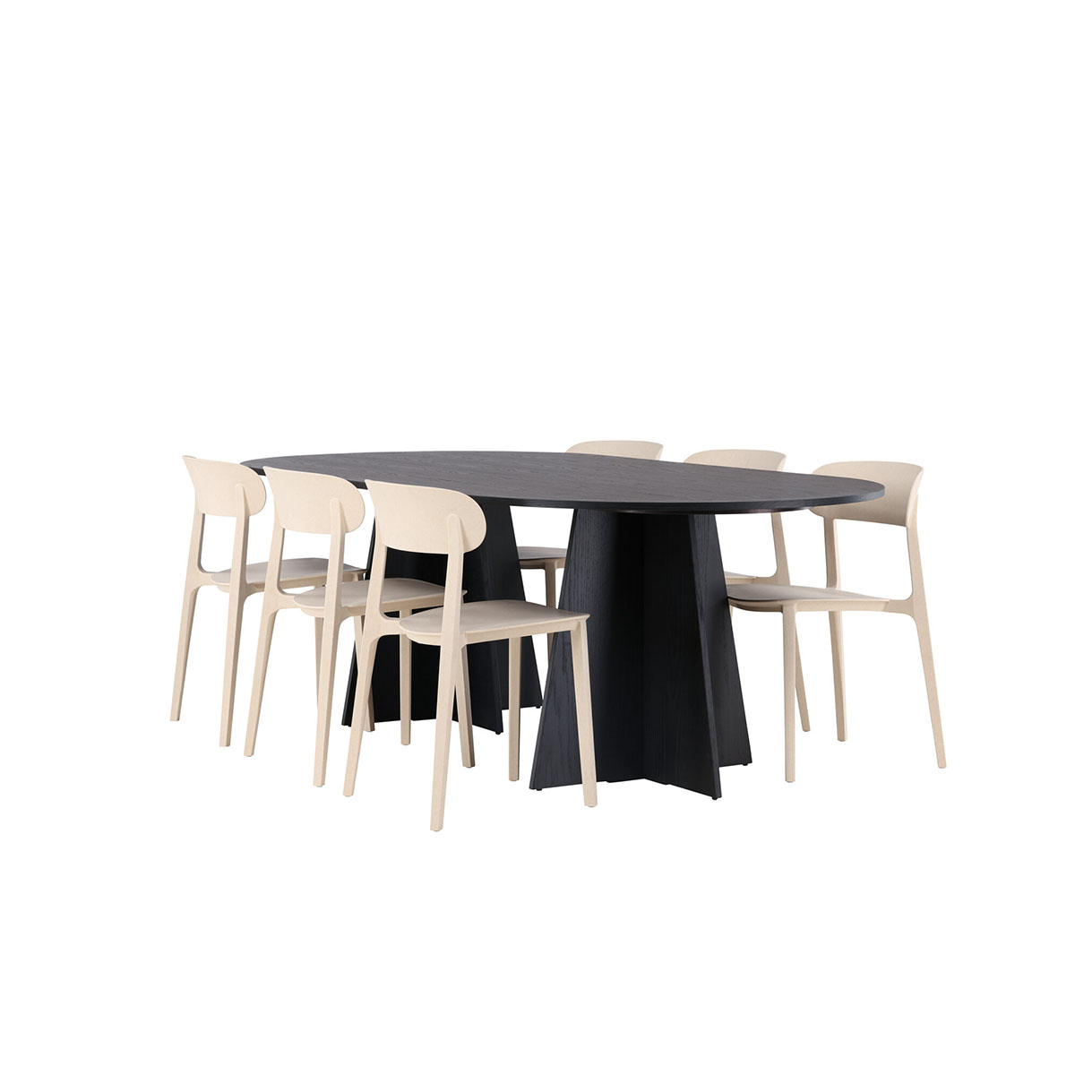 Spisegruppe Venture Home Bootcut Oval med 6 stk Åstol