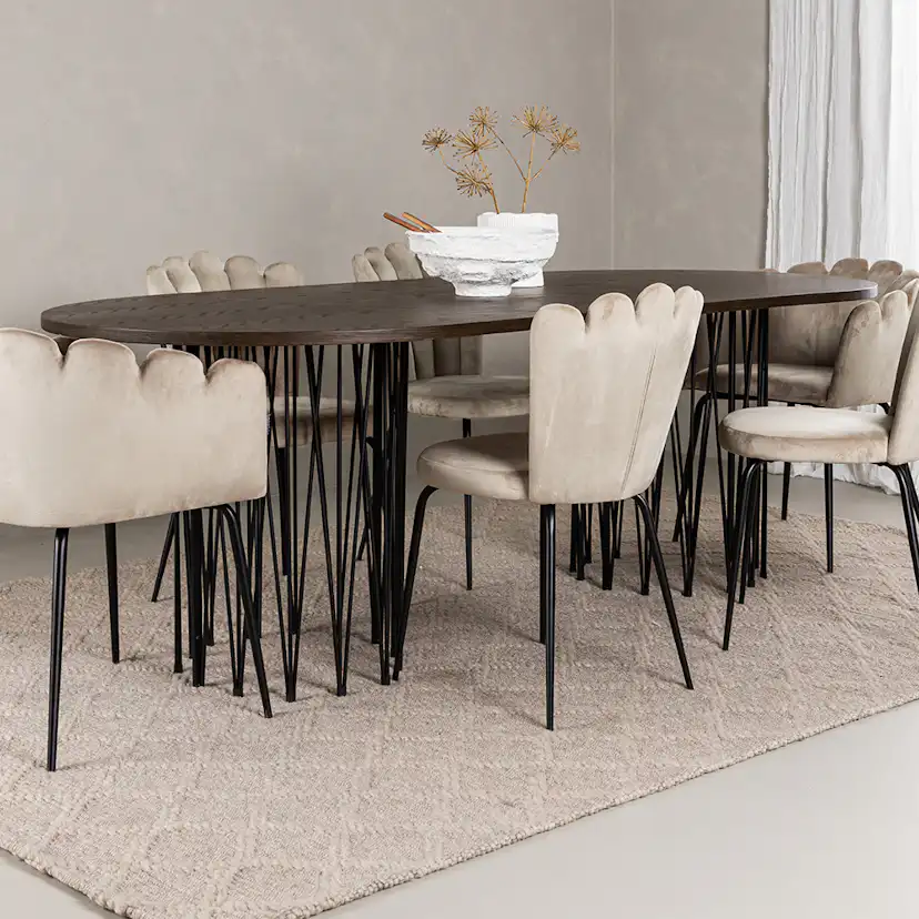Spisegruppe furniture/fashion Stone med 4 Limhamn Light Stoler og 2 Limhamn Stoler