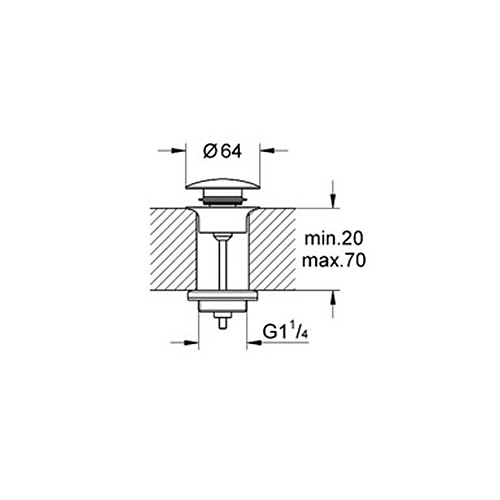 Bottenventil Grohe 65807 med Pop-up