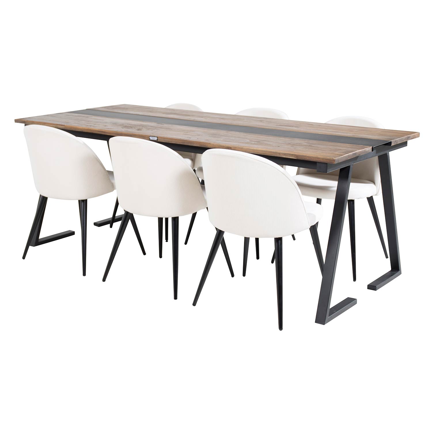 Spisegruppe Venture Home Jane med 6 Valentina Stoler Manchester