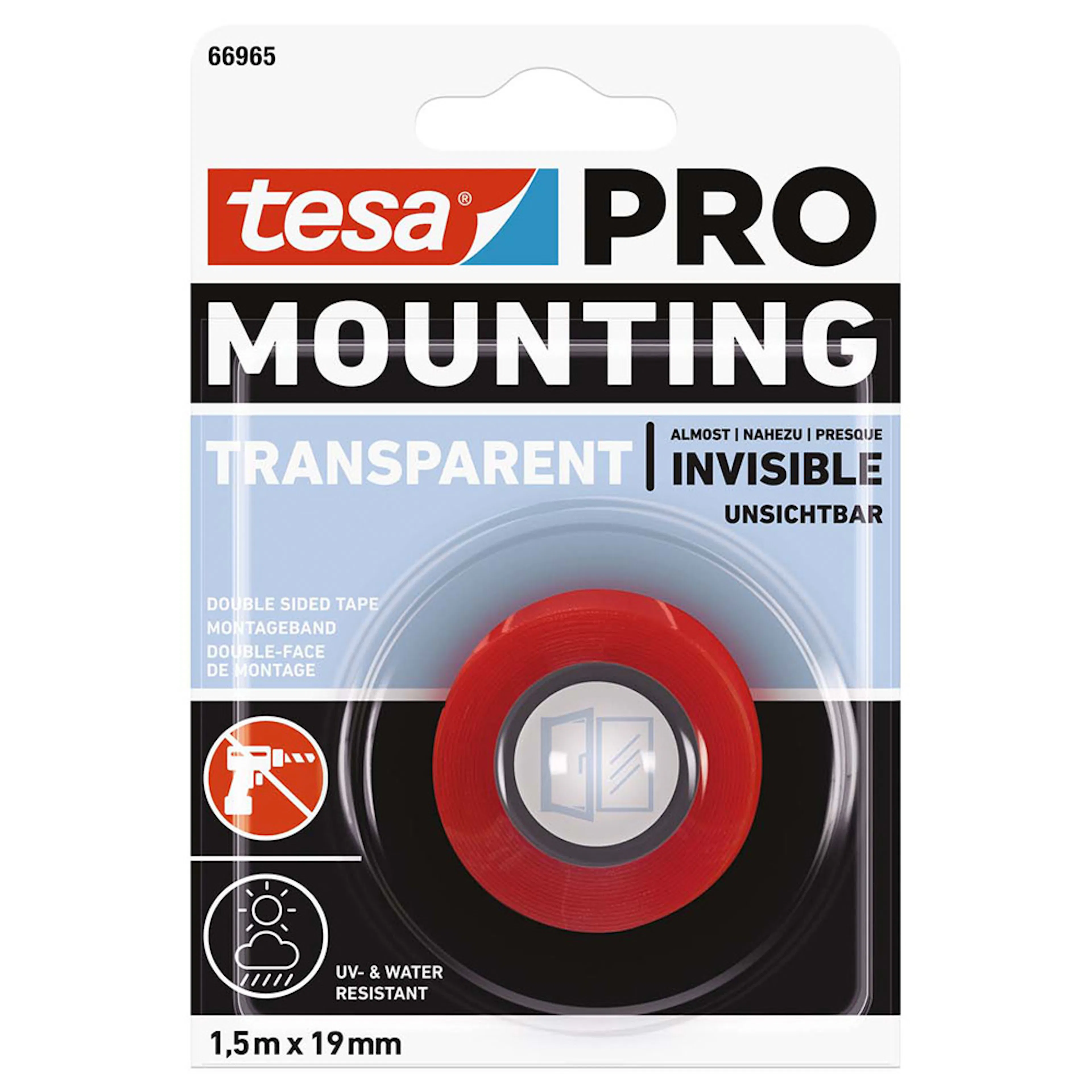 Monteringstape Tesa Pro Gjennomsiktig 19 mm