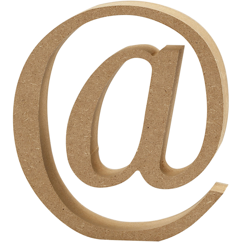 Träsymbol, @, H: 13 cm, tjocklek 2 cm, 1 st. Höjd: 130 mm