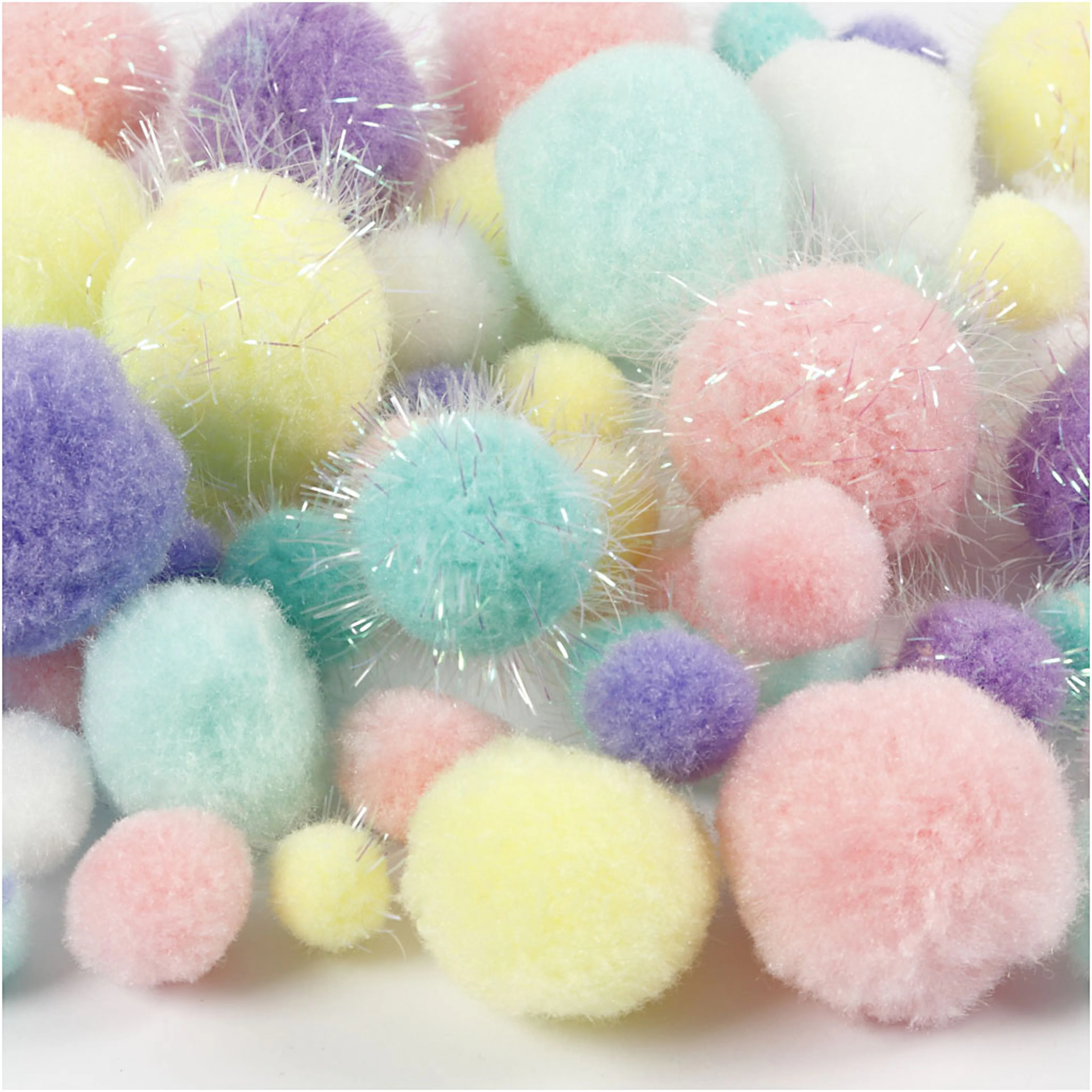 pastellfärger, Dia. 15-40 mm, glitter, 62 g/ 1 förp. Pastellfarger, 0.062 Kg