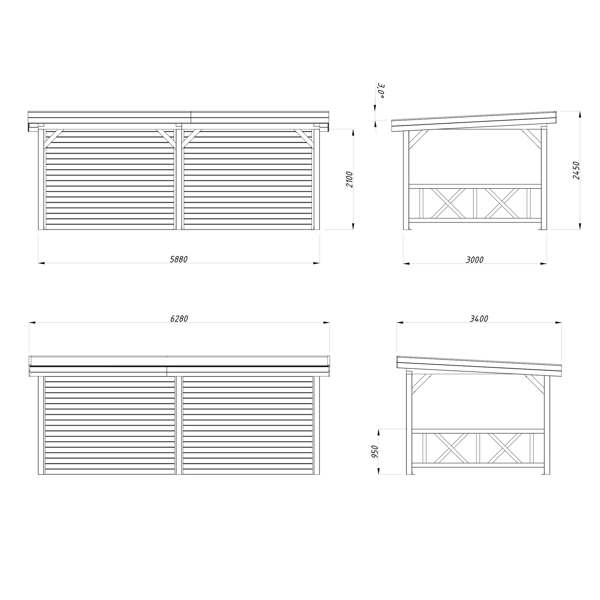 Paviljong Palmako Lenna 16,6 m2 Set 308