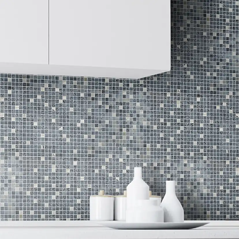 Kristalmosaik Arredo Blank Exclusive Stone Svart/Krom 1,5x1,5 cm