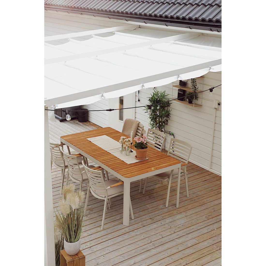 Veggpergola Jabo 4x4 m Hvit