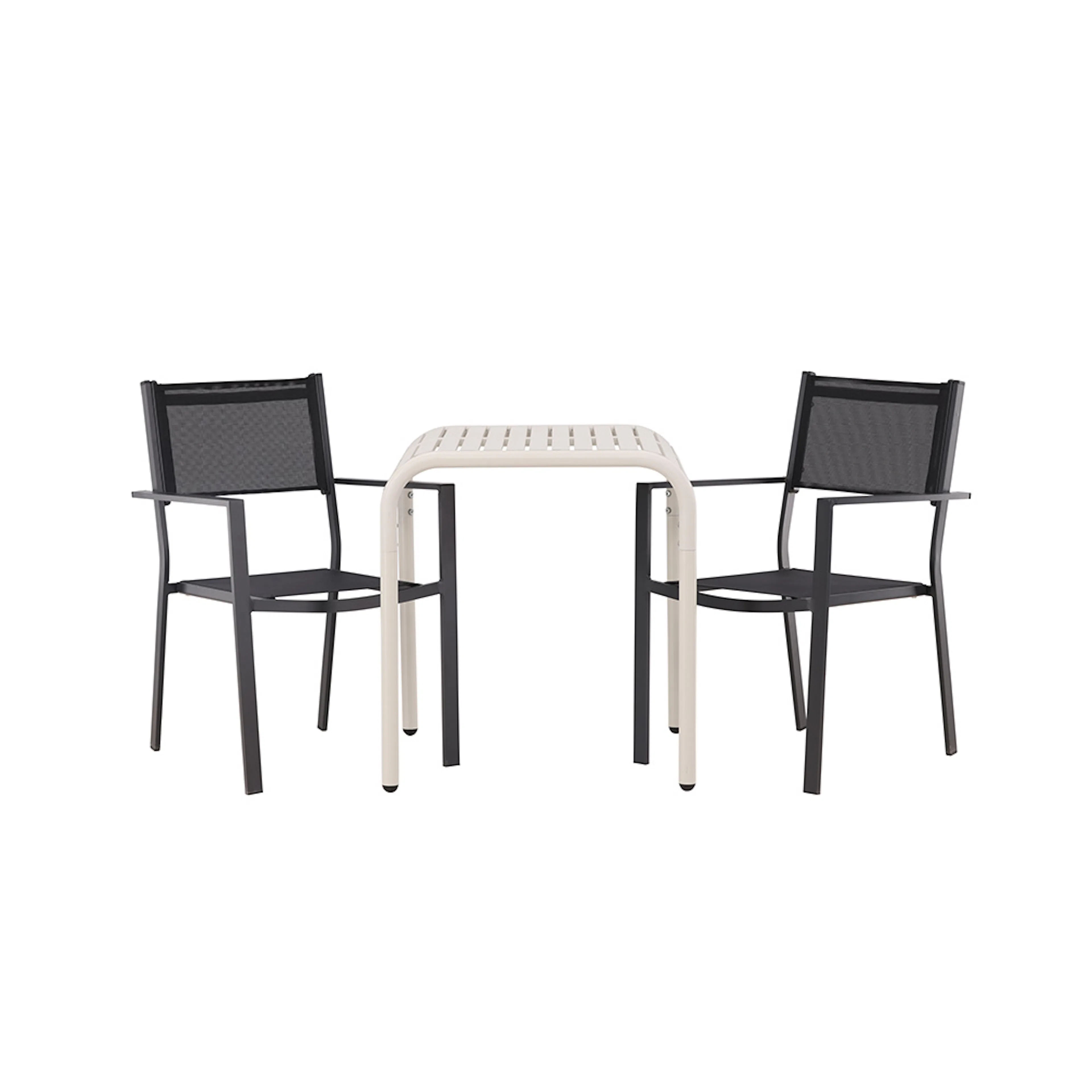 Borneo Cafetable Aluminium - Beige / Kvadrat 70*70* +Copacab Sort/Beige