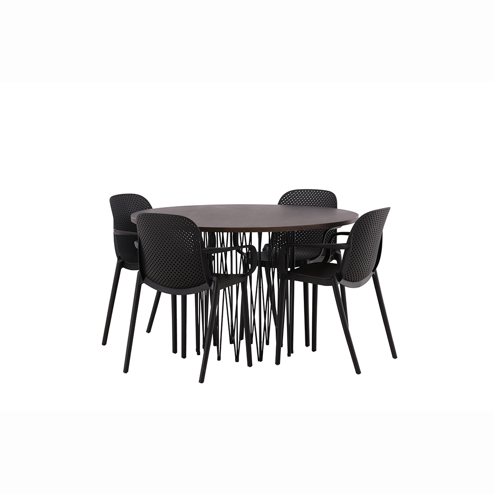 Spisegruppe furniture/fashion Stone Rund med 4 Baltimore Stoler