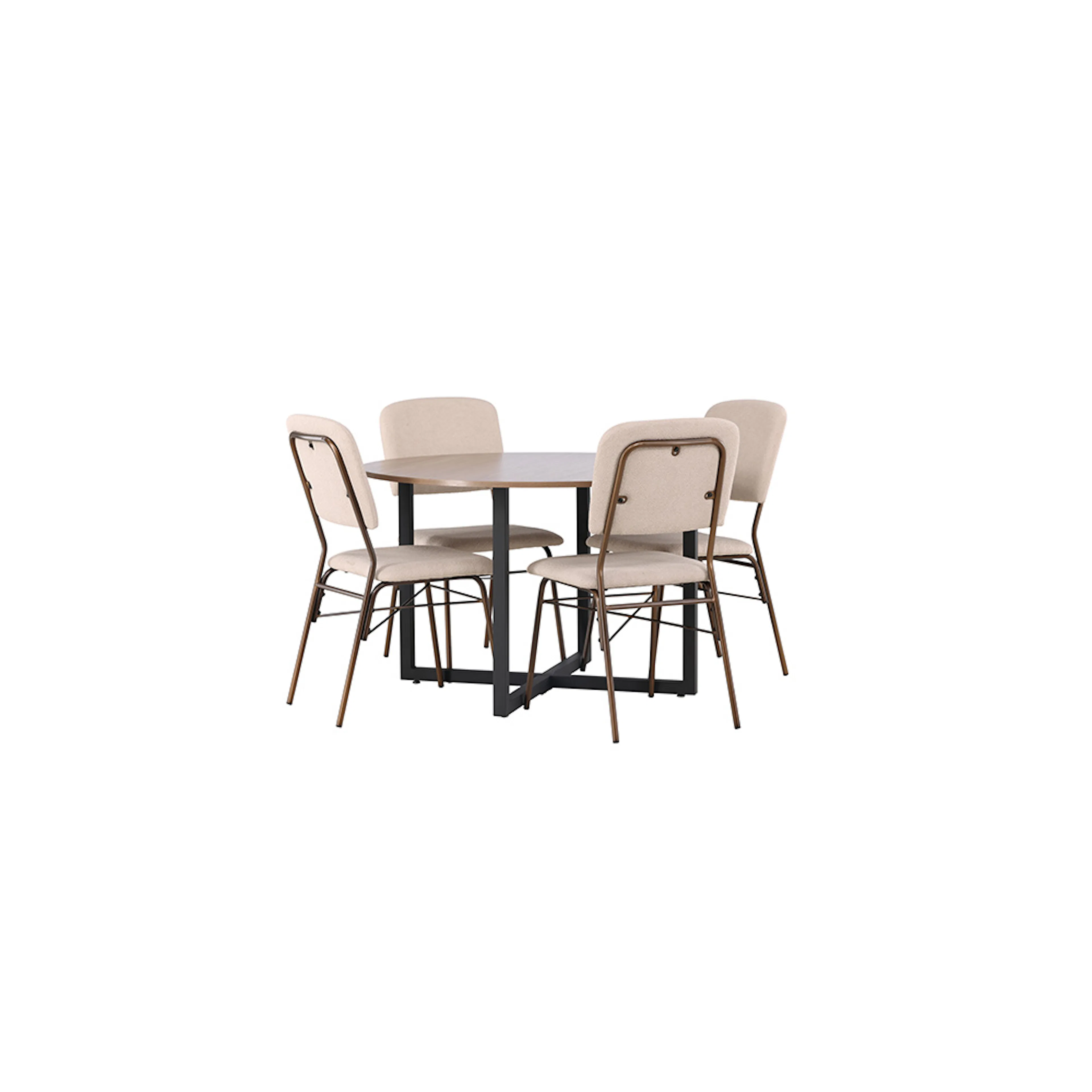 Spisegruppe Venture Home Durango Ø120 cm med 4 stk Seda Stoler