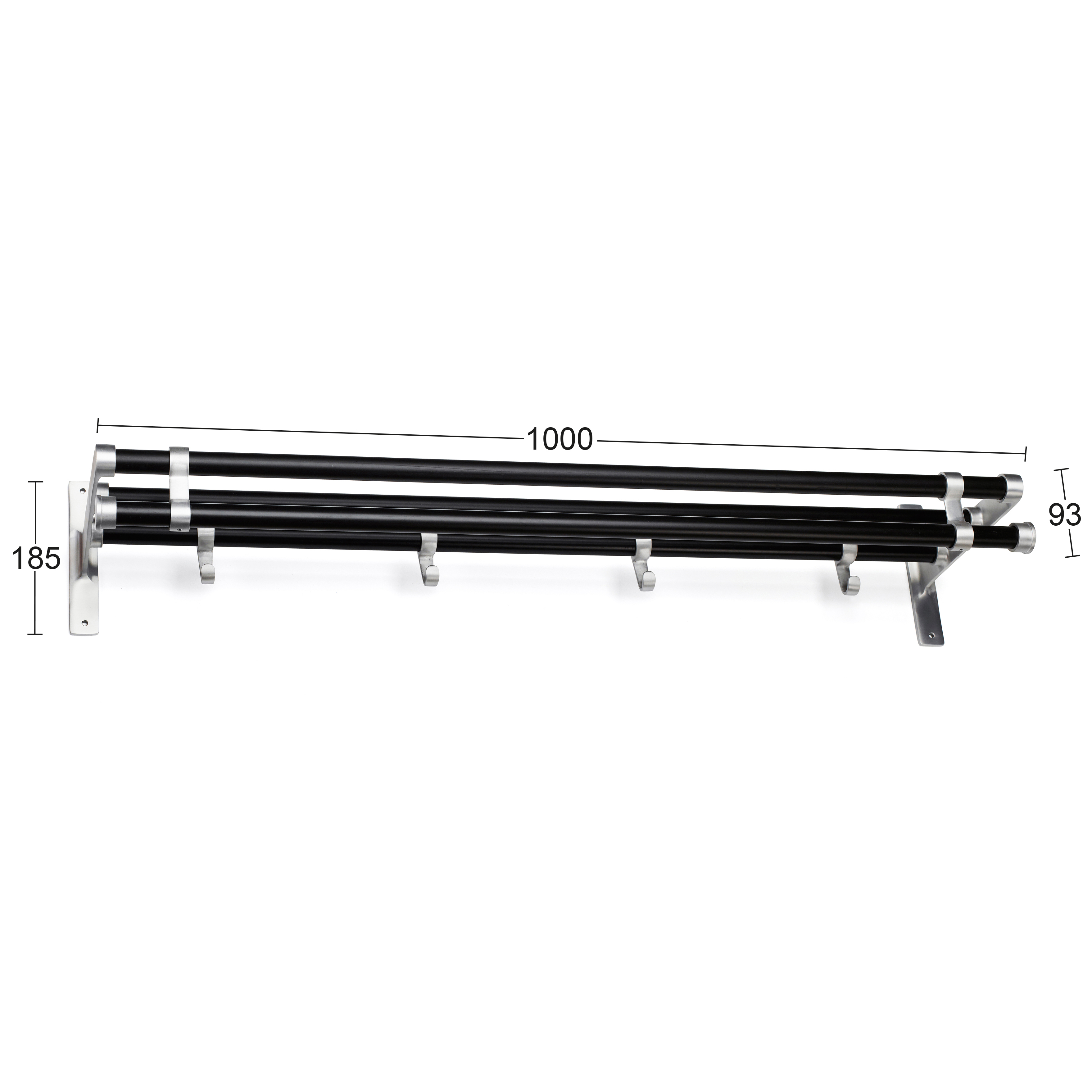 Hatthylla Habo Elegant Plus 100cm Aluminium Svart
