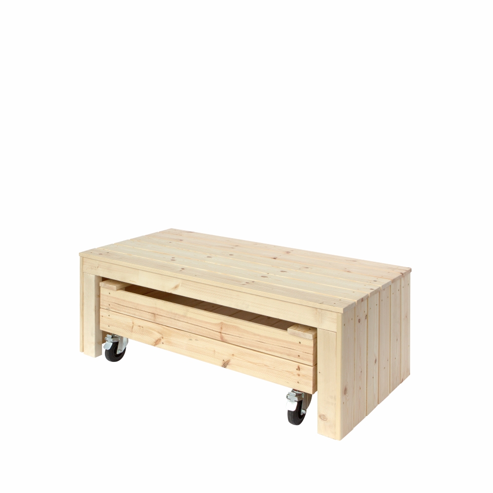 Sandkasse PLUS Fun med Hjul og Benk 120 cm