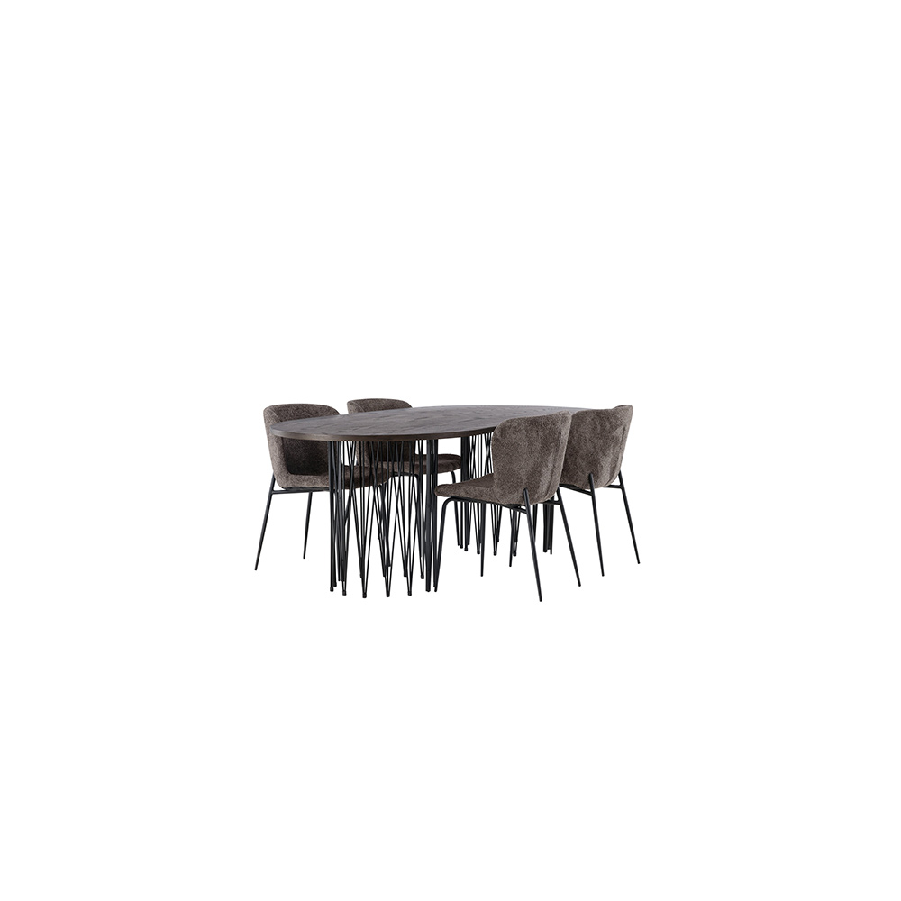 Spisegruppe Venture Home Stone med 4 Modesto Stoler