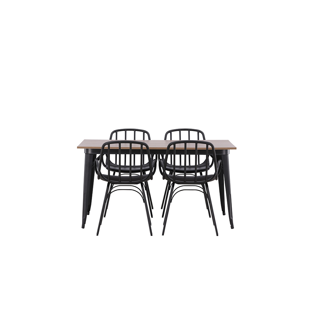 Spisegruppe Venture Home Tempe 140 cm med 4 Dyrön Stoler